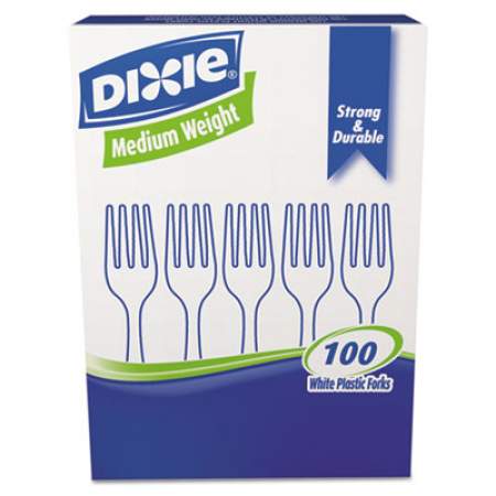 Dixie Plastic Cutlery, Heavy Mediumweight Fork, 100/Box (FM207)