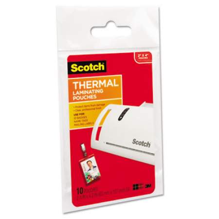 Scotch Laminating Pouches, 5 mil, 2.25" x 4.25", Gloss Clear, 10/Pack (TP585210)