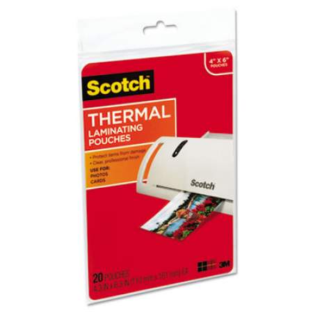 Scotch Laminating Pouches, 5 mil, 4.33" x 6.33", Gloss Clear, 20/Pack (TP590020)
