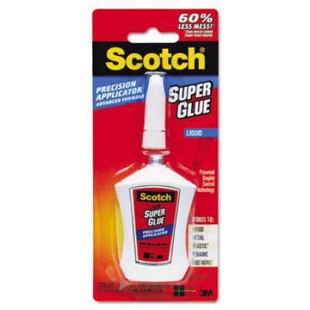 Scotch Super Glue with Precision Applicator, 0.14 oz, Dries Clear (AD124)