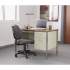 Alera Single Pedestal Steel Desk, 45.25" x 24" x 29.5", Cherry/Putty (SD4524PC)