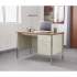 Alera Single Pedestal Steel Desk, 45.25" x 24" x 29.5", Cherry/Putty (SD4524PC)