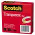 Scotch Transparent Tape, 3" Core, 0.5" x 72 yds, Transparent, 2/Pack (6002P1272)