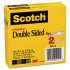Scotch Double-Sided Tape, 3" Core, 0.5" x 36 yds, Clear, 2/Pack (6652P1236)