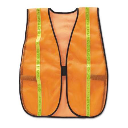 MCR Safety Polyester Mesh Safety Vest, 3/4 in., Lime Green Stripe, One Size Fits All (V211R)
