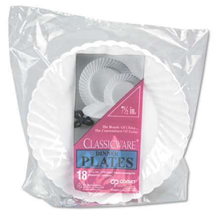WNA Classicware Plates, Plastic, 7.5 In, White, 180/case (CW75180W)