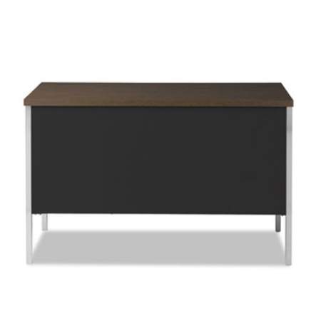 Alera Single Pedestal Steel Desk, 45.25" x 24" x 29.5", Mocha/Black (SD4524BM)