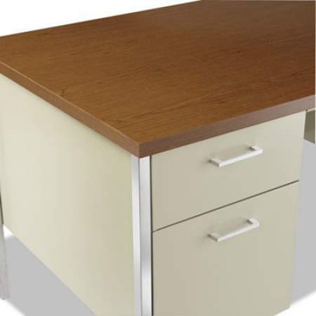 Alera Double Pedestal Steel Desk, 60" x 30" x 29.5", Cherry/Putty (SD6030PC)