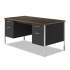 Alera Double Pedestal Steel Desk, 60" x 30" x 29.5", Mocha/Black (SD6030BM)