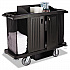 Housekeeping Cart, Plastic, 3 Shelves, 2 Bins, 22