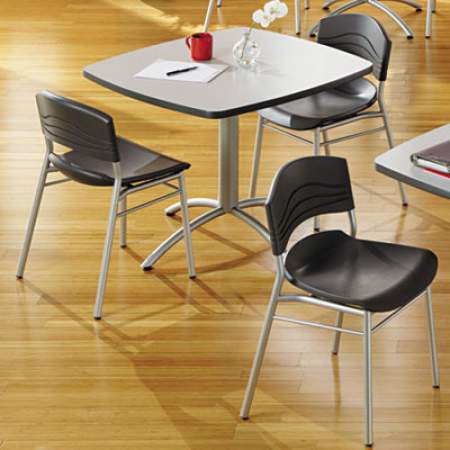 Iceberg CafeWorks Table, Cafe-Height, Square Top, 36 x 36 x 30, Gray/Silver (65617)