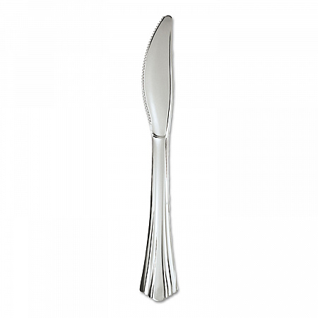 Heavyweight Plastic Knives, Reflections Design, Silver, 600/Carton (630155)