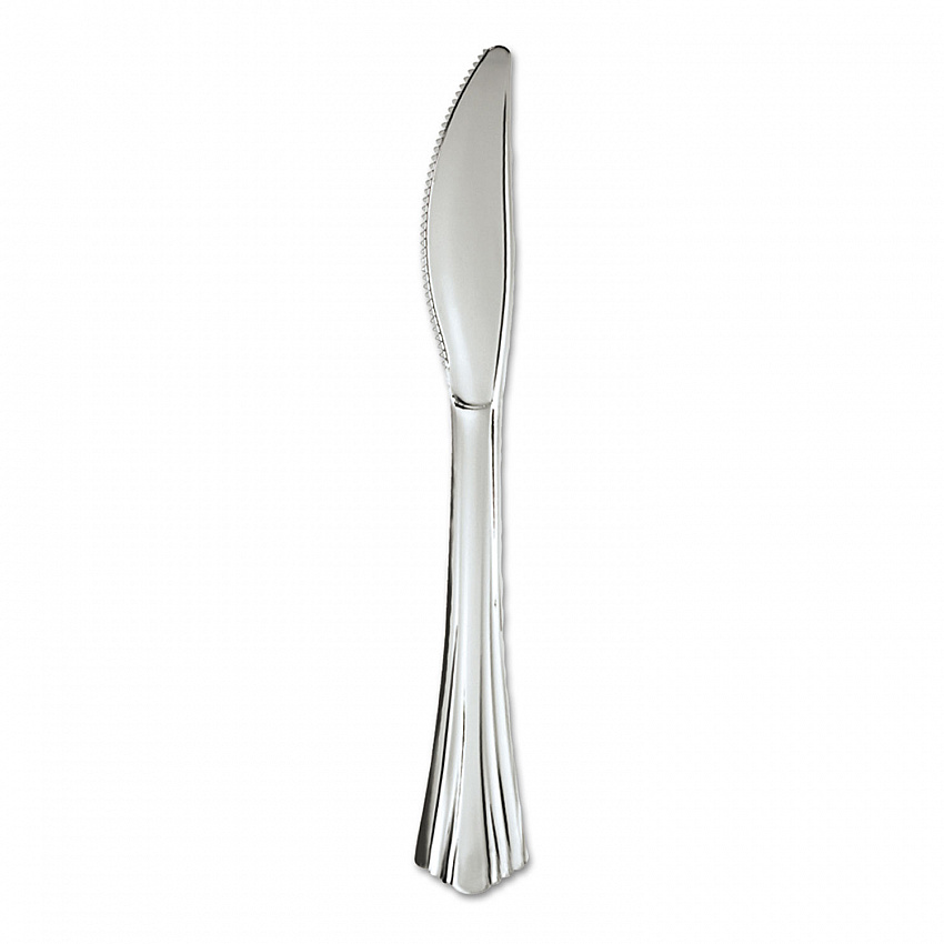 Heavyweight Plastic Knives, Reflections Design, Silver, 600/Carton (630155)