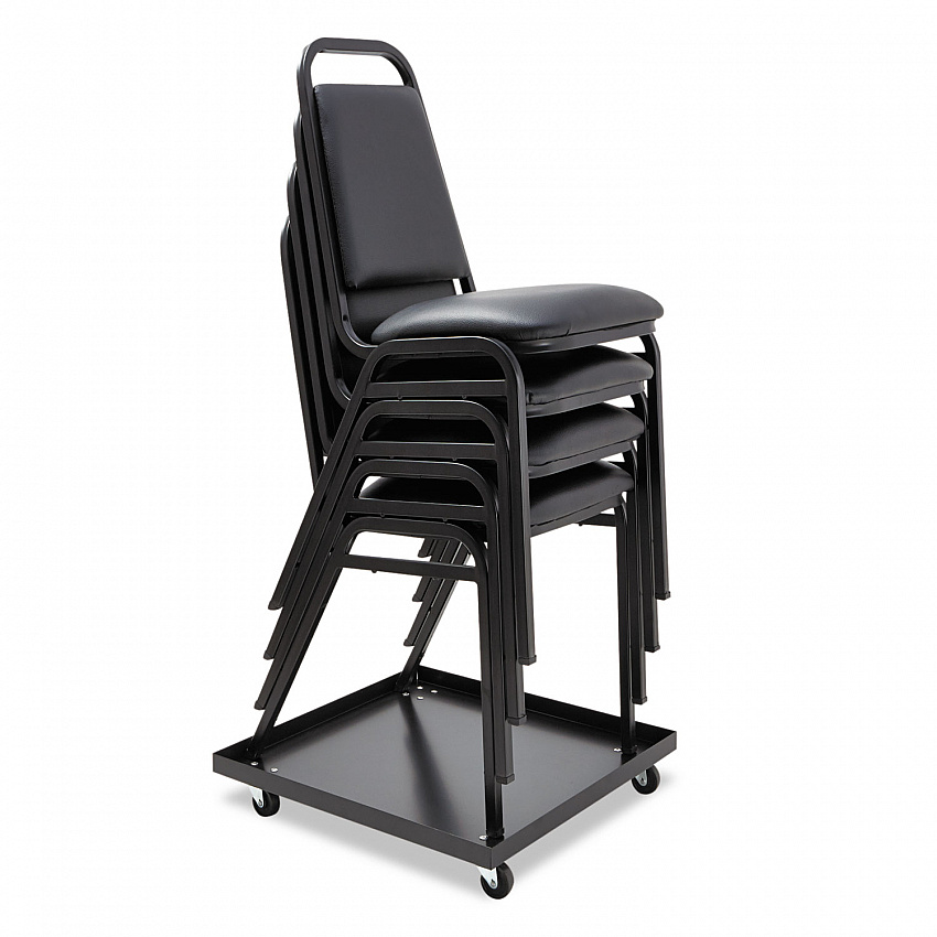 Stacking Chair Dolly, Metal, 320 lb Capacity, 22.44" x 22.44" x 3.93", Black (SCCART)