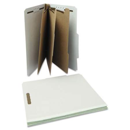 Universal Eight-Section Pressboard Classification Folders, 3 Dividers, Letter Size, Gray, 10/Box (10292)