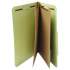 Universal Six--Section Pressboard Classification Folders, 2 Dividers, Letter Size, Green, 10/Box (10271)