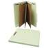 Universal Eight-Section Pressboard Classification Folders, 3 Dividers, Letter Size, Gray-Green, 10/Box (10293)