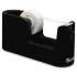 Scotch Heavy Duty Weighted Desktop Tape Dispenser with One Roll of Tape, 1" and 3" Cores, ABS, Black (C24)