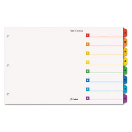 Cardinal OneStep Printable Table of Contents Dividers, 8-Tab, 1 to 8, 11 x 17, White, 1 Set (84894)