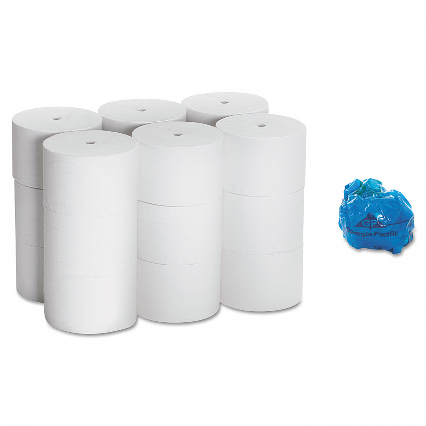 Coreless Bath Tissue, Septic Safe, 2-Ply, White, 1,125 Sheets/Roll, 18 Rolls/Carton (19372)