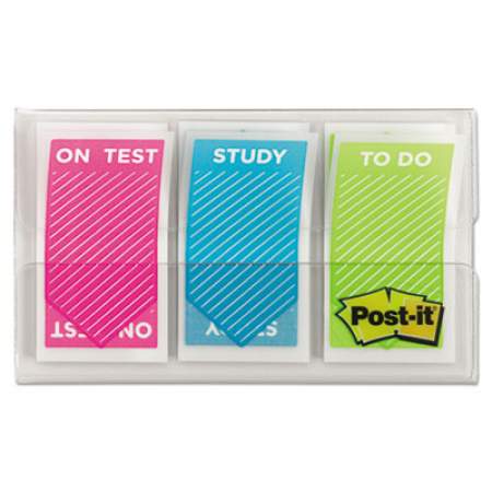 Post-it Flags Study Memo Page Flags with Message, Assorted Bright Colors, 1", 60/Pack (680STUDY)