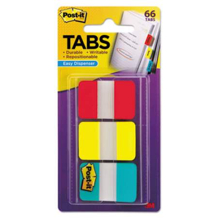 Post-it Tabs 1" Tabs, 1/5-Cut Tabs, Assorted Primary Colors, 1" Wide, 66/Pack (686RYB)