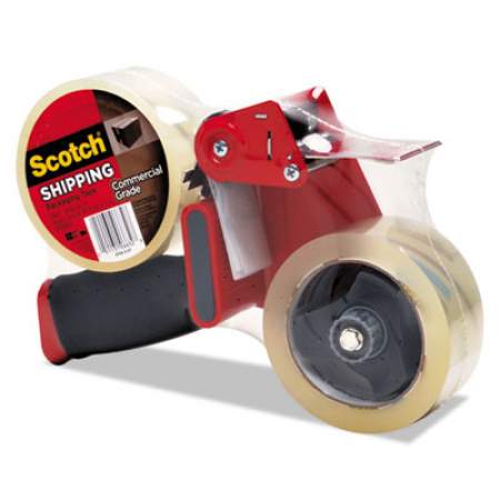 Scotch Packaging Tape Dispenser with Two Rolls of Tape, 3" Core, For Rolls Up to 0.75" x 60 yds, Red (37502ST)