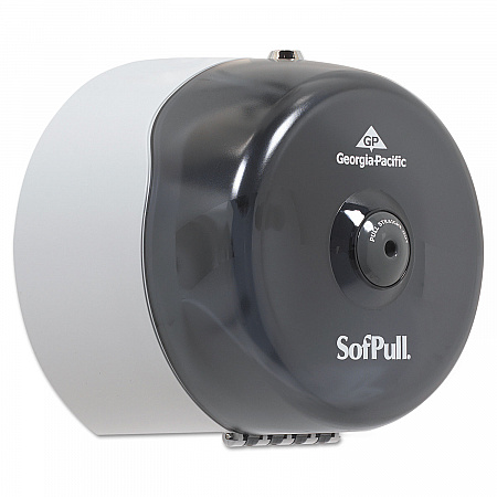 SofPull Mini Center-Pull Single-Roll Bath Tissue Dispenser, 8.75 x 7 x 9, Smoke (56513)