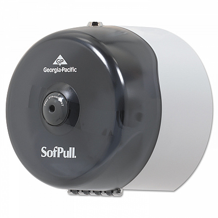 SofPull Mini Center-Pull Single-Roll Bath Tissue Dispenser, 8.75 x 7 x 9, Smoke (56513)
