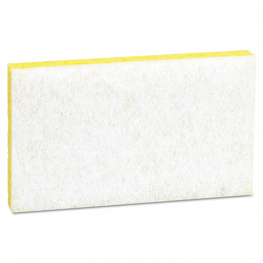 Light-Duty Scrubbing Sponge, #63, 3.6 x 6.1, 0.7" Thick, Yellow/White, 20/Carton (08251)