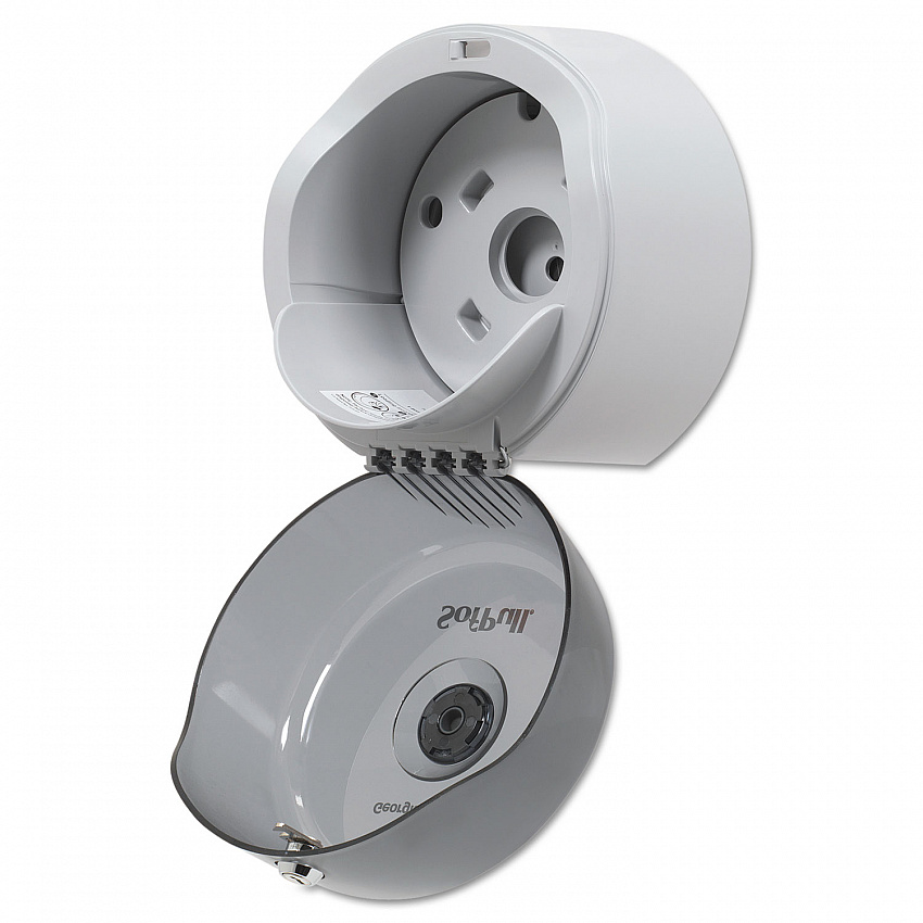 SofPull Mini Center-Pull Single-Roll Bath Tissue Dispenser, 8.75 x 7 x 9, Smoke (56513)
