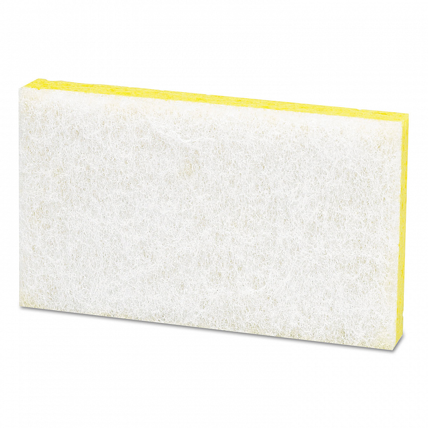 Light-Duty Scrubbing Sponge, #63, 3.6 x 6.1, 0.7" Thick, Yellow/White, 20/Carton (08251)
