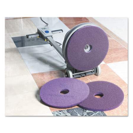 Scotch-Brite Diamond Floor Pads, 20" Diameter, Purple, 5/Carton (08418)
