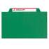 Smead Eight-Section Pressboard Top Tab Classification Folders with SafeSHIELD Fasteners, 3 Dividers, Letter Size, Green, 10/Box (14097)
