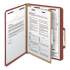Smead Pressboard Classification Folders with SafeSHIELD Coated Fasteners, 2/5 Cut, 1 Divider, Letter Size, Red, 10/Box (13775)