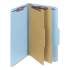 Smead Six-Section Pressboard Top Tab Classification Folders with SafeSHIELD Fasteners, 2 Dividers, Legal Size, Blue, 10/Box (19030)
