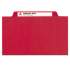 Smead 6-Section Pressboard Top Tab Pocket-Style Classification Folders with SafeSHIELD Fasteners, 2 Dividers, Letter, Red, 10/Box (14082)