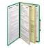 Smead Six-Section Pressboard Top Tab Classification Folders with SafeSHIELD Fasteners, 2 Dividers, Legal Size, Green, 10/Box (19033)