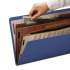 Smead 6-Section Pressboard Top Tab Pocket-Style Classification Folders with SafeSHIELD Fasteners, 2 Dividers, Letter, Blue, 10/Box (14077)