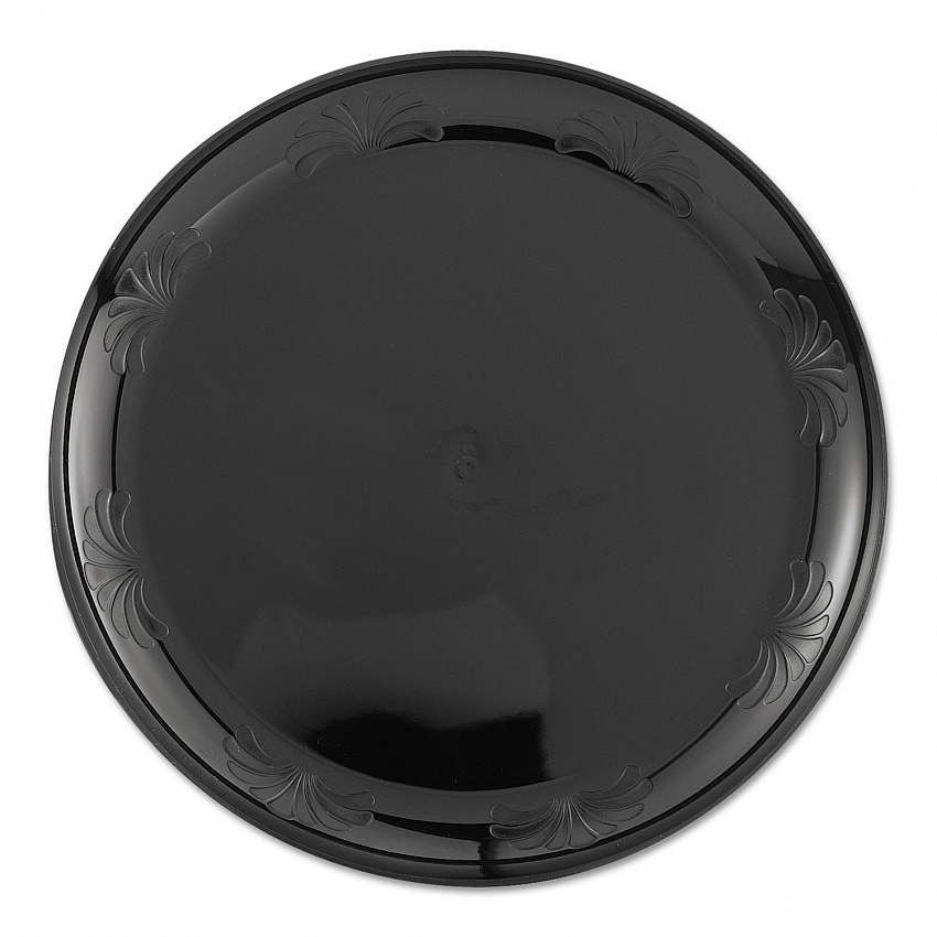 Designerware Plastic Plates, 6" dia, Black, 10/Pack, 18 Packs/Carton (DWP6180BK)