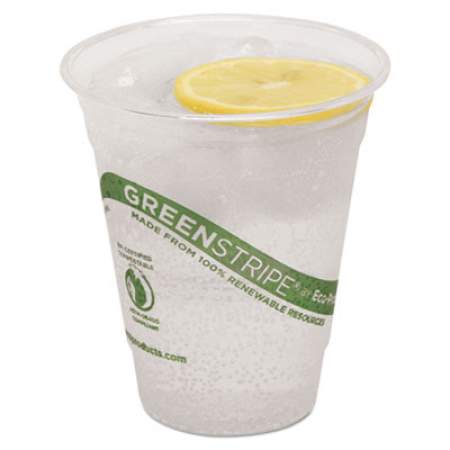 Eco-Products GreenStripe Renewable and Compostable Cold Cups, 12 oz, Clear, 50/Pack, 20 Packs/Carton (EPCC12GS)