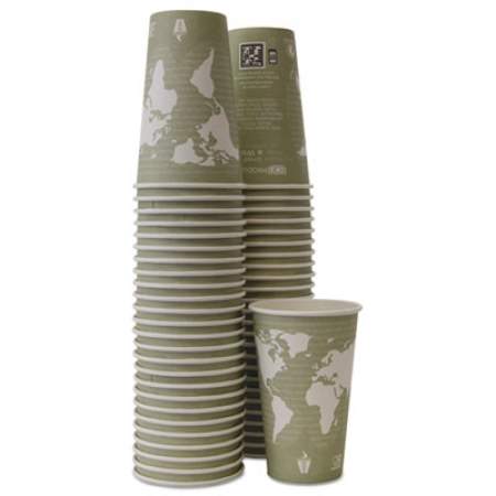 Eco-Products World Art Renewable and Compostable Hot Cups, 16 oz, Moss, 50/Pack, 10 Pack/Carton (EPBHC16WAPKC)