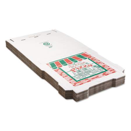 ARVCO Corrugated StoreFront Pizza Boxes, 20 x 20, White/Red/Green, 25/Carton (9204393)
