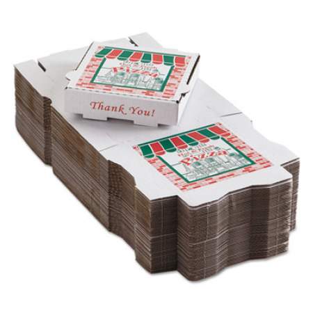 ARVCO Corrugated Pizza Boxes, 8 x 8, Kraft/White, 50/Carton (9084393)