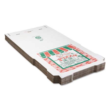 Corrugated Kraft Pizza Boxes, B-Flute, 18" Pizza, 18 x 18 x 2, White, 50/Bundle (PZCORB18)