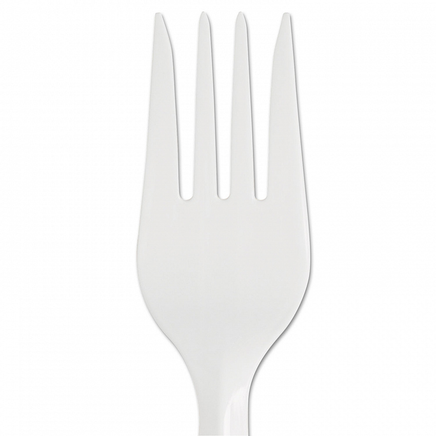 SmartStock Plastic Cutlery Refill, Series-B, Mediumweight Fork, White, 40/Pack, 24 Packs/Carton (SSF21P)