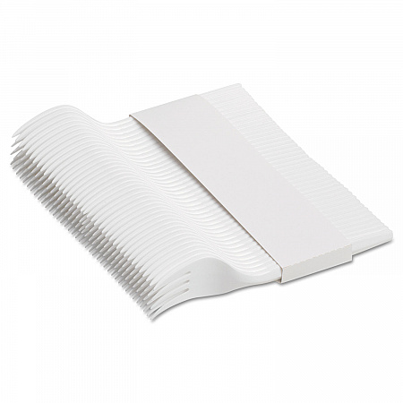 SmartStock Plastic Cutlery Refill, Series-B, Mediumweight Fork, White, 40/Pack, 24 Packs/Carton (SSF21P)