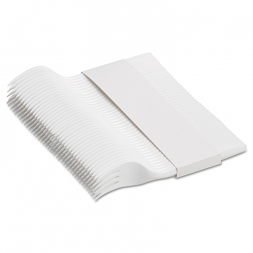 SmartStock Plastic Cutlery Refill, Series-B, Mediumweight Fork, White, 40/Pack, 24 Packs/Carton (SSF21P)