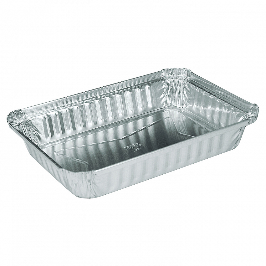 Aluminum Oblong Pan, Shallow, 1.5 lb, 6 x 8.59 x 1.25, Silver, 500/Carton (206130)