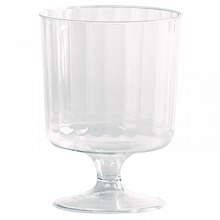 Classic Crystal Plastic Wine Glasses on Pedestals, 5 oz, Clear, 10/Pack, 24 Packs/Carton (CCW5240)